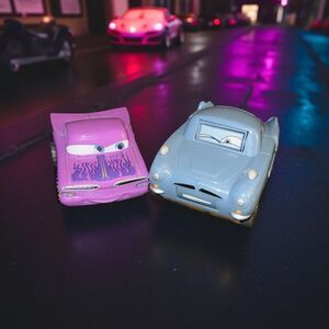 Disney Cars Purple Ramone PVC Plastic Chevy Impala & Finn McMissel Face Car A32